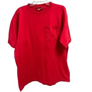 Marlboro Country Store Red One Size Pocket Tee Shirt Faded Monochrome Logo Vtg